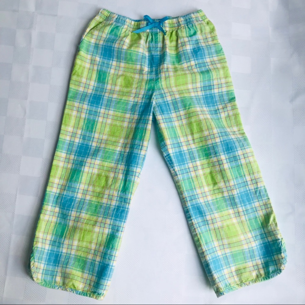Talbots Kids Blue & Green Plaid Capri Pants